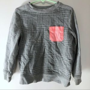 Dapper houndstooth pink pocket sweatshirt by Tea